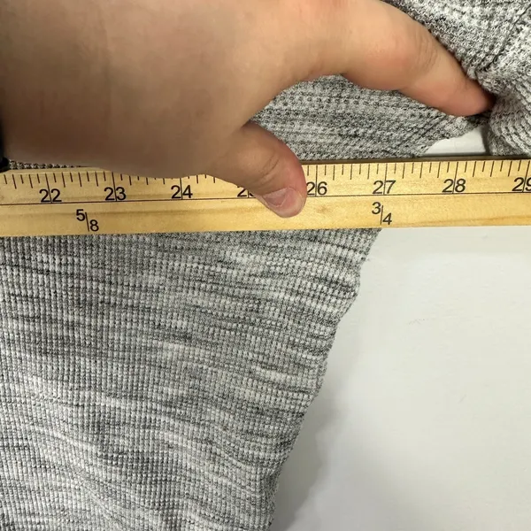 Madewell Waffle Knit Top L Gray Boxy Slouchy Drop Shoulder Minimalist‎ Lounge - Image 8
