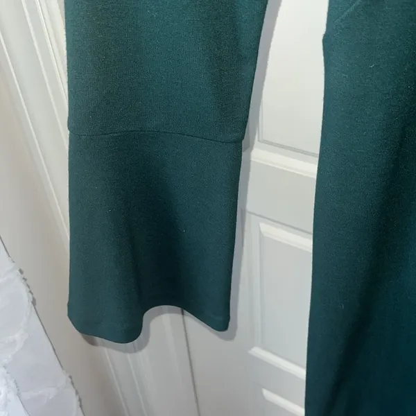 NWT Loft Green Dress w/Balloon Sleeve Size 10 - Image 2