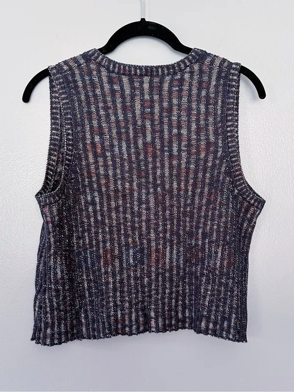 Universal Threads Multicolor Textured Knit Sweater Vest Button Front S - Image 9