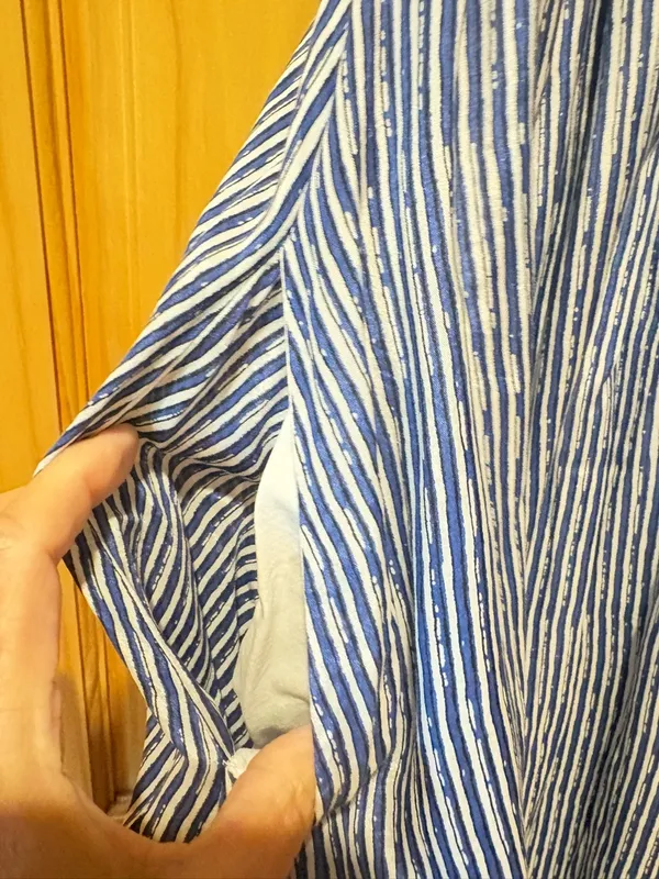 Gap Drop-Waist Maxi Dress Blue White Striped Spaghetti Strap Sundress women’s XL - Image 4