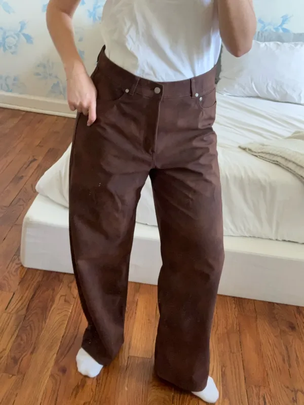 Zara Brown Suede Pants Jeans - Image 2