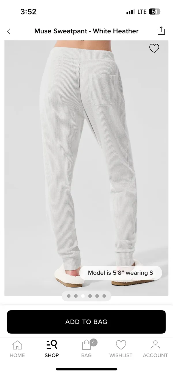 Alo the muse sweatpants white heather - Image 2