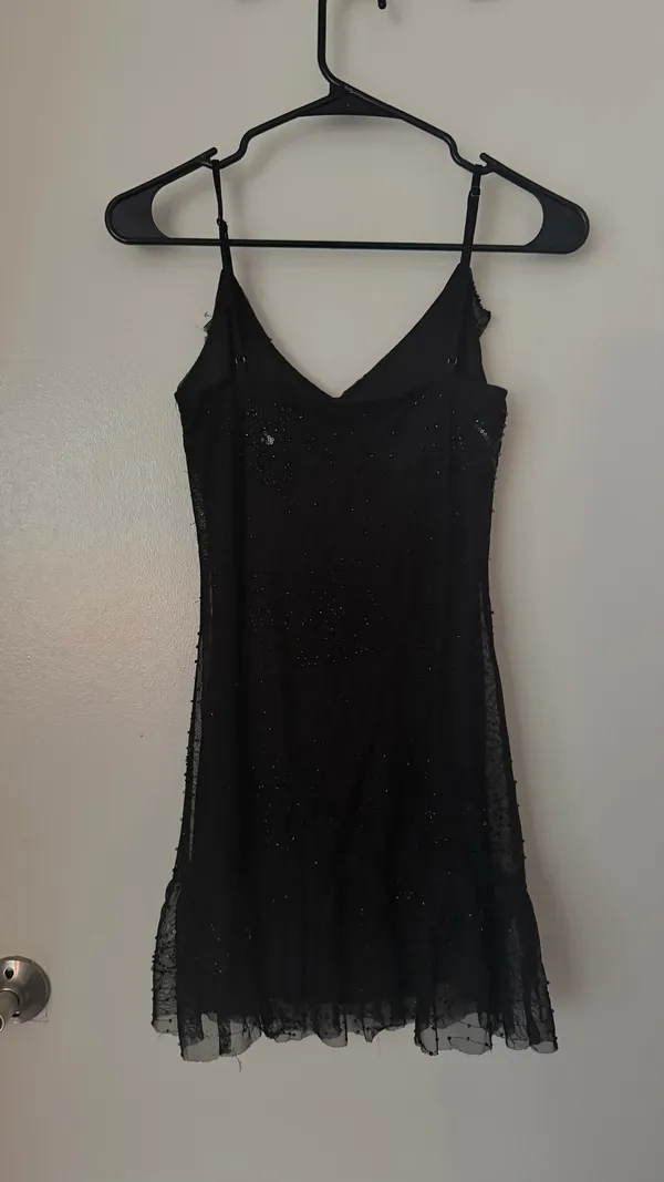 Beverly and Beck Beaded Mini Dress Black - Image 2