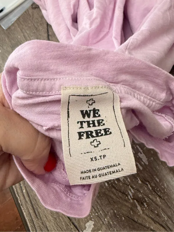Free People We the free light pink long sleeve top size xs - Image 4