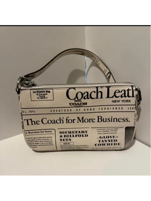 NEW Coach Newsprint Heritage Bundle Nolita 19 + Large Corner Zip Wristlet NWT - Image 2