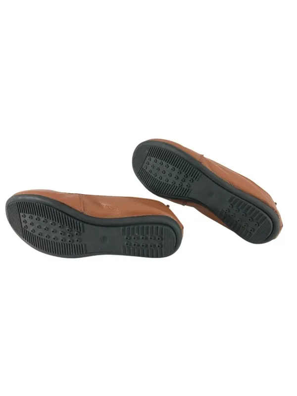 Kunsto Womens Ballet Flats Faux Leather Slip On Brown Size 240 US 6.5 - Image 4