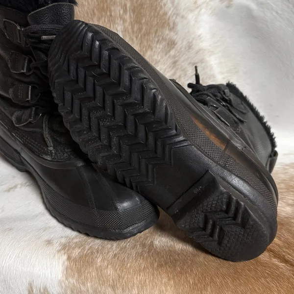 Sorel Manitou Black Leather Snow Boots Womens‎ Sz 9 A22 - Image 11