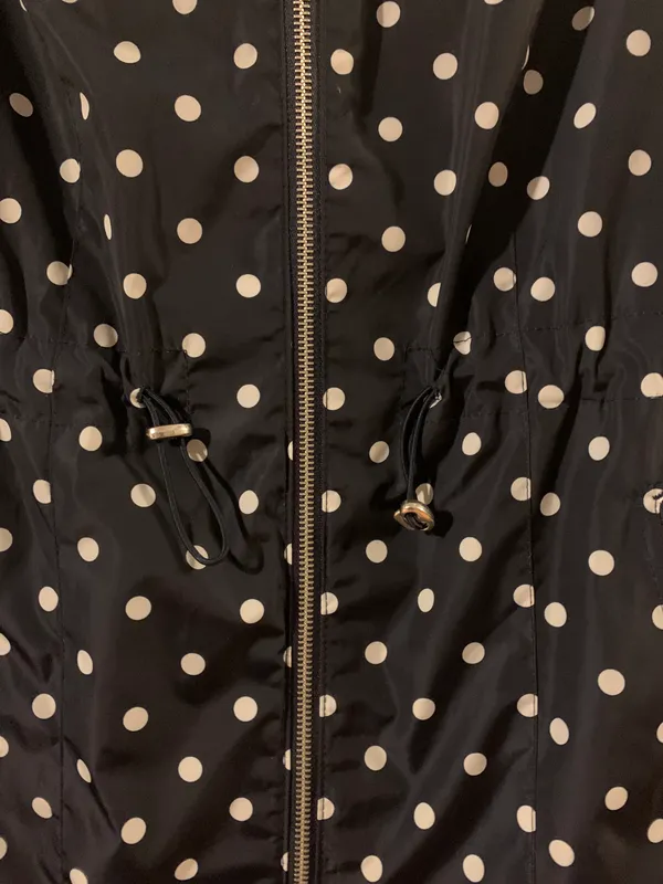 Merona Blue and White Polka Dot Raincoat - Image 3