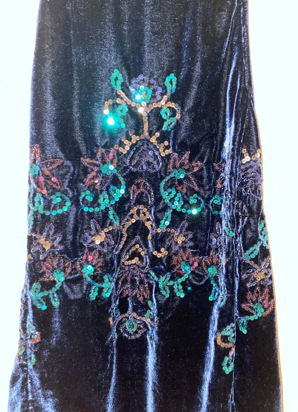 Free People Sapphire Blue Velvet Mini Dress - Image 3