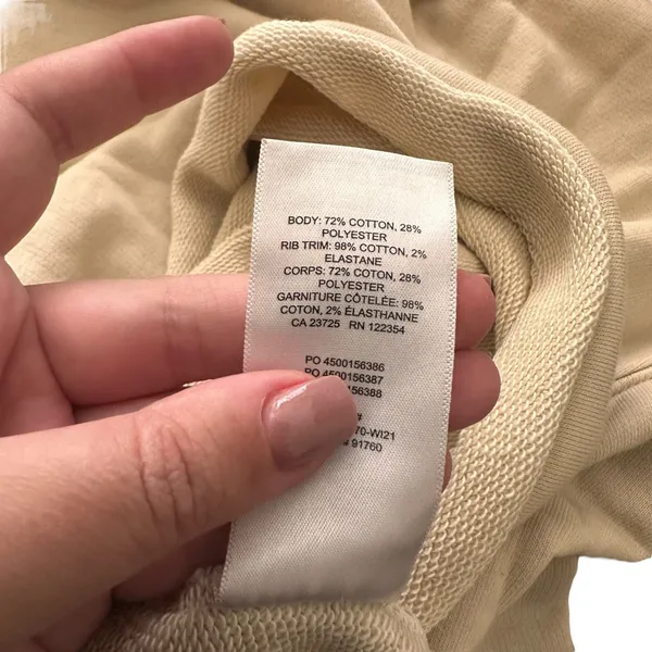 ARITZIA TNA Airy Fleece Boyfriend Cropped Sweatshirt‎ Beige Medium - Image 5