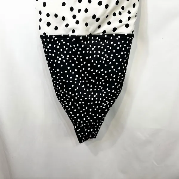 Beach Betty XL One Piece Swimsuit Polka Dot Black White Vacation Beach Pool‎ 734 - Image 5