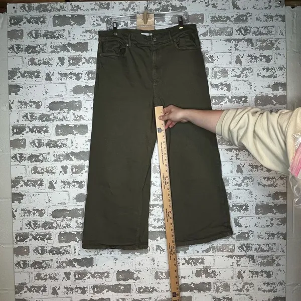 Loft | women wide leg green denim jeans - Image 5