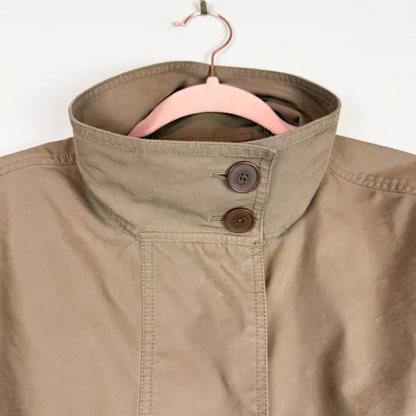 LOFT Twill Anorak Cropped Jacket Neutral Tan Brown Size Small - Image 10
