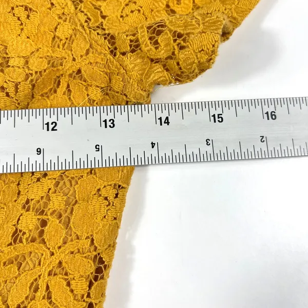 Abercrombie & Fitch‎ Yellow Lace Button Front Mini Dress XS Cottagecore Boho - Image 7
