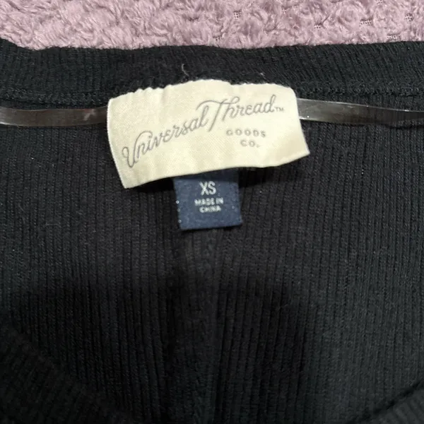 Universal Thread Black Long Sleeve Ribbed Scoop Neck Top  - Image 2