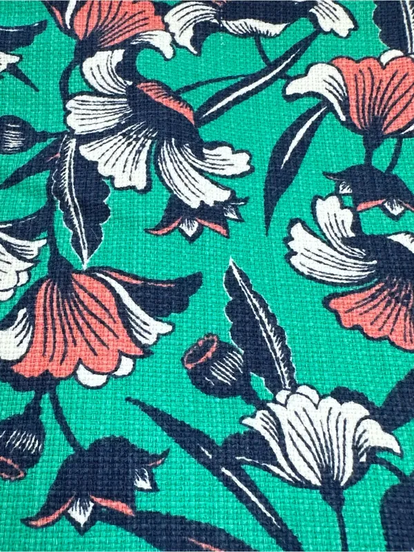 J. by J.Crew Women's A Line Skirt Green Floral Pencil Size 8 Lined 100% Cotton - Image 6