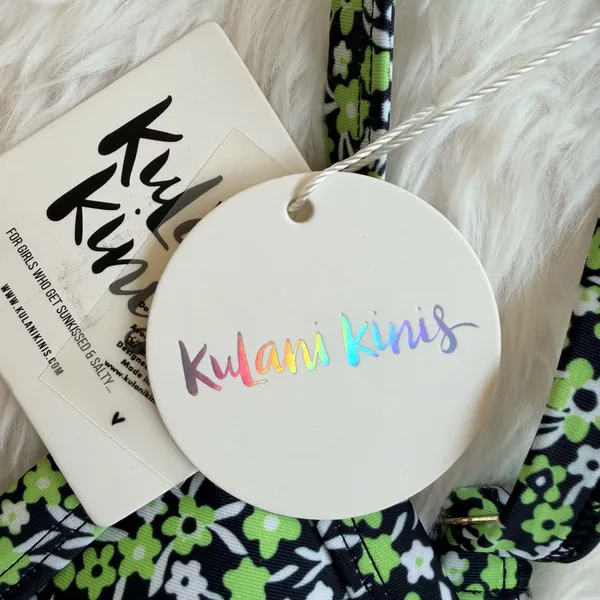 Kulani Kinis Green Ditsy Floral Print Bralette Bikini Top - Image 3