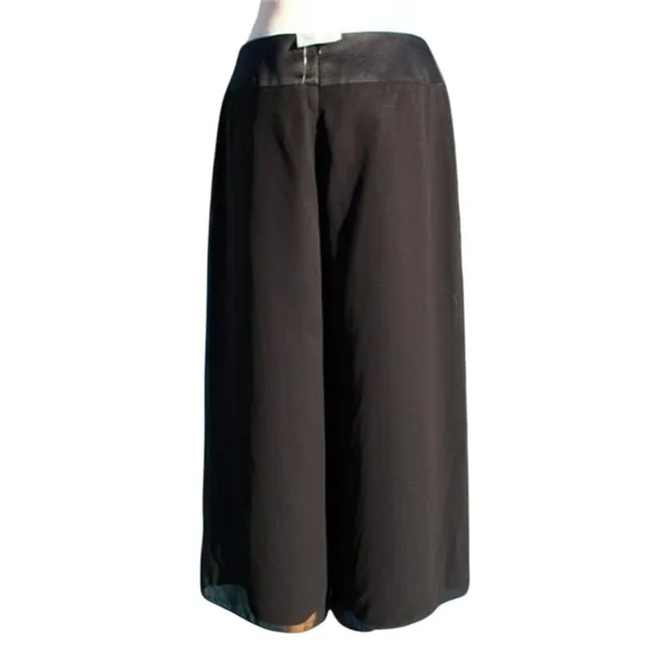 Cache Black Wide Leg Lined Self Belt Crop Pant Gaucho New $128 NWT Flat Front - Image 6