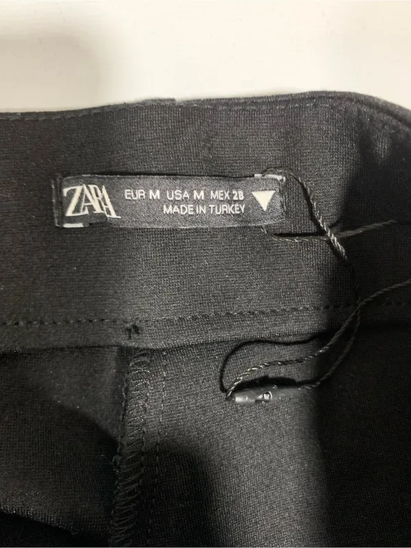 Zara Black Trousers with Front Zippers - Size Medium - Image 3