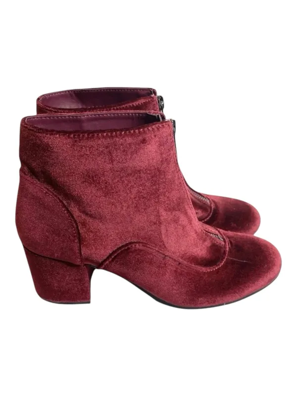Circus by Sam Edelman new ❁ Vanessa Zipper Velvet Ankle Boot Booties ❁ Burgundy ❁ 6 - Image 3