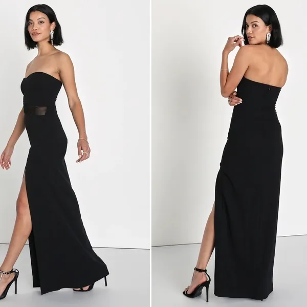 LULU's Sexy Prom Wedding Modern Chic Mermaid Maxi Dress - Image 3