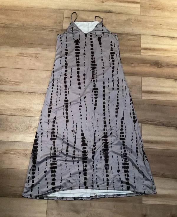 V Neck loose maxi dress Gray Size XXL - Image 2