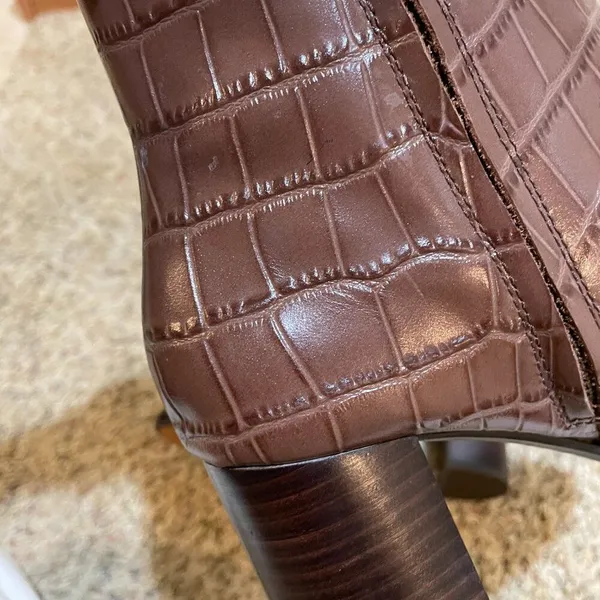 Madewell The Mira Side-Seam Ankle Boot in Croc Embossed Leather - Image 12
