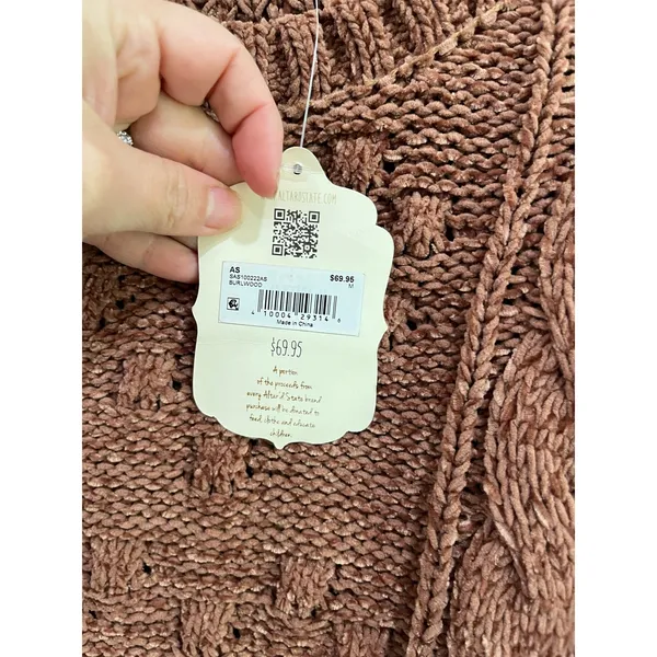 Altar'd State Chenille Open Knit Sweater‎ Brown Cozy Boho Size M NWT - Image 7
