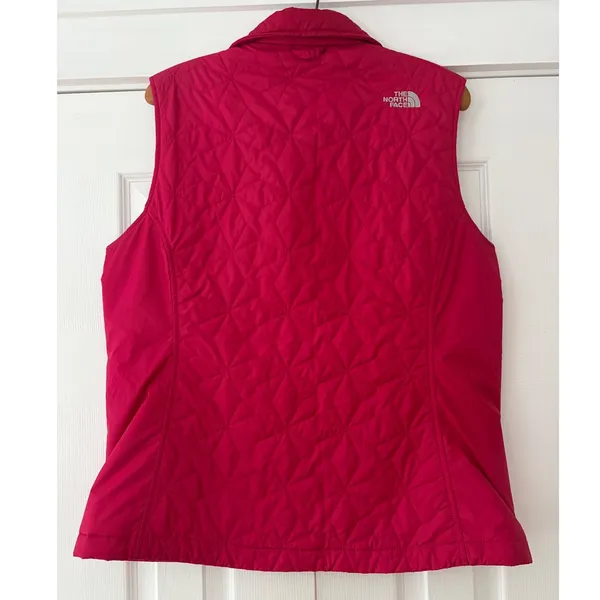 The North Face Womens Quilted Full Zip Vest Pink Raspberry Large L Insulated - Image 2