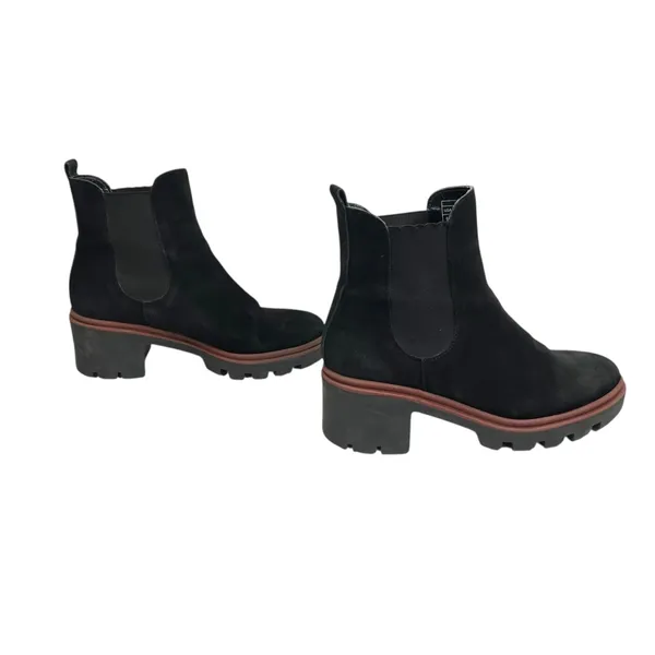 Antonio de Faria Black Suede Chunky Heeled Chelsea Boots - Image 6