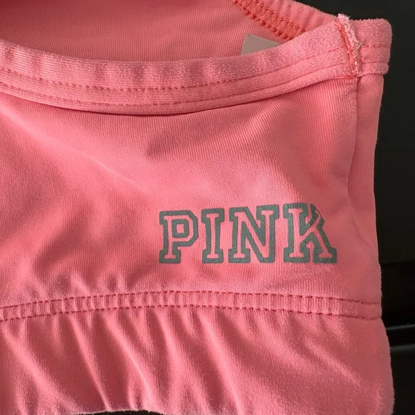 Victoria's Secret PINK Coral Ladder-Back Racerback Sports Bra - Image 4