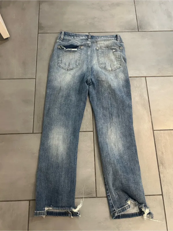 Risen Vintage Washed Straight Leg Jeans - Image 2