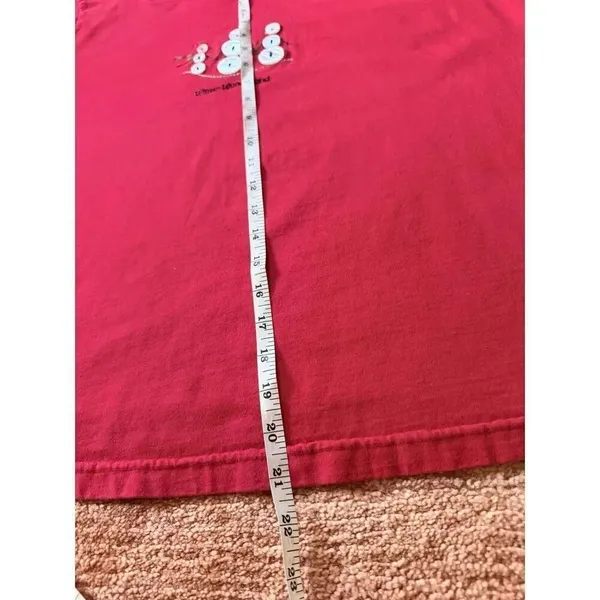 Y2K Hot Cotton Marc Ware L Red Long Sleeve Graphic Tee Made in USA - Image 6
