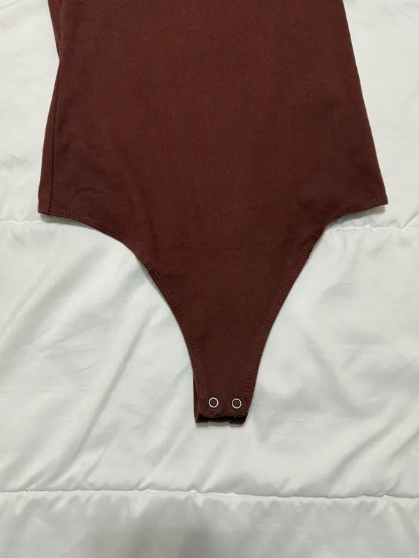 Abercrombie Soft A&F Brown Bodysuit Long Sleeve XS - Image 4