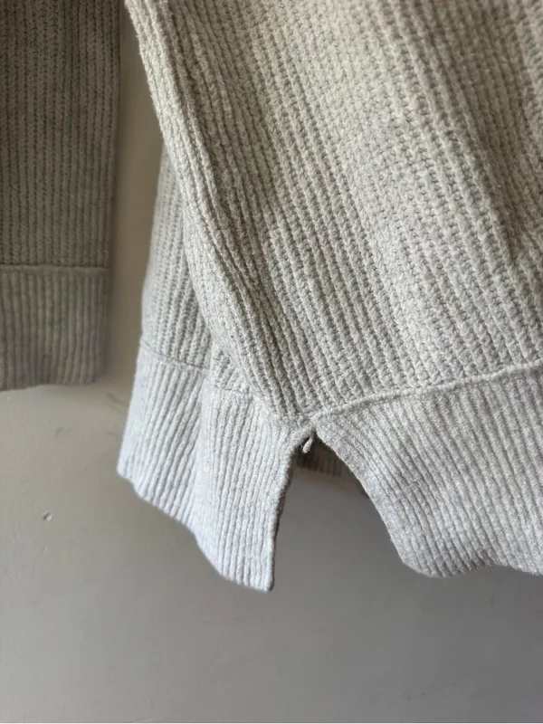 Aerie Gray Waffle Knit Oversized Sweater - Image 5