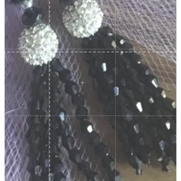 Charming Charlie Black Silver Sparkly Dangle Earrings New Years Eve Holiday - Image 3