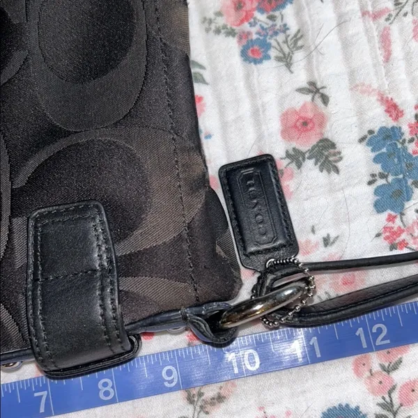 Vintage Coach Sateen Monogram and Leather/Silver Chain Shoulder/Crossbody Bag - Image 13