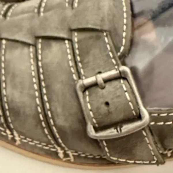 Frye Milly Fisherman Women's Charcoal Leather Slip-on Leather Flats Size 9.5 - Image 9