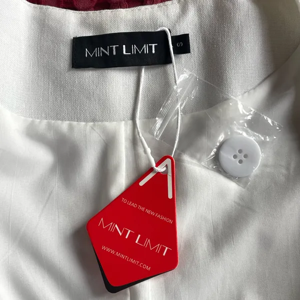 MINT LIMIT White Linen Blend Button Front Utility Vest Size S NWT - Image 4