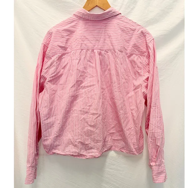 Gap × Loveshackfancy Baby Pink‎ 100% Organic Cotton Cropped Shirt Casual Easter - Image 5