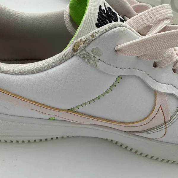 Nike Air Force 1 PLT.AF.ORM White Pearl Pink Yellow Women's Size 10.5 - Image 7