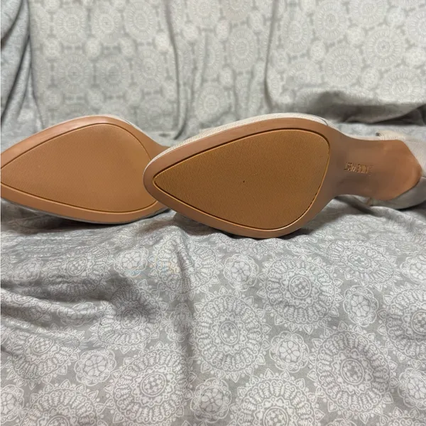 Nine West Beige Suede Block Heel Sandals - Image 5