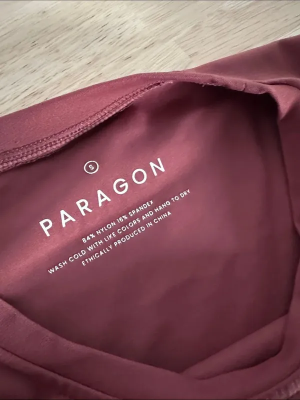 PARAGON Maroon Short-Sleeve Crewneck Crop Top EUC - Image 5