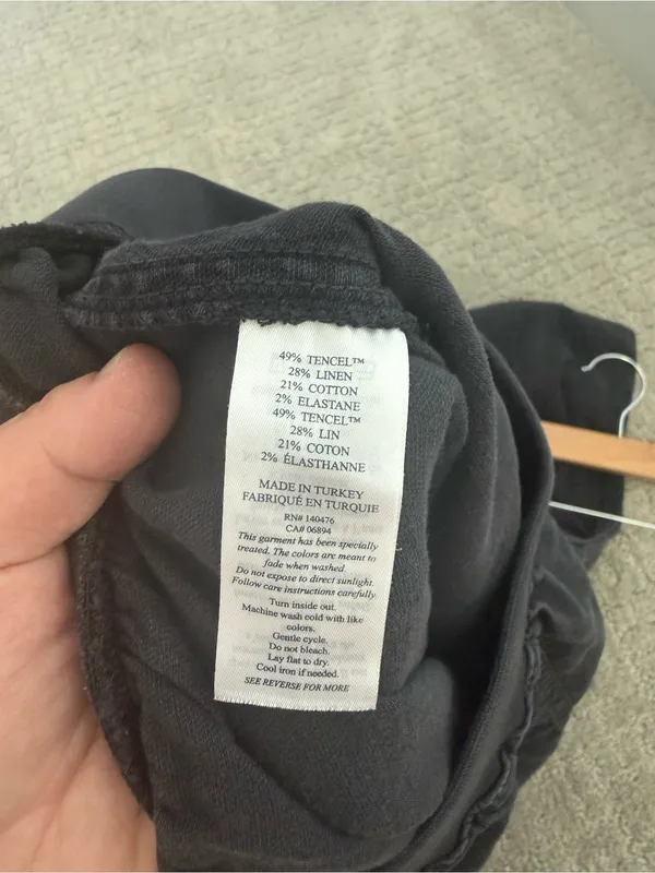 Faherty Arlie Pull-On Jogger Pants Black Tencel Linen Blend Women's Small - Image 10