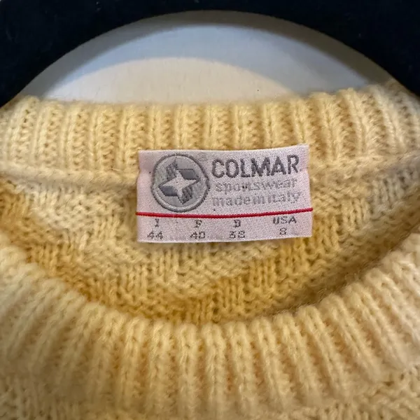 Vintage Colmar Yellow Knit Wool/Acrylic Long Sleeve Sweater - Image 4