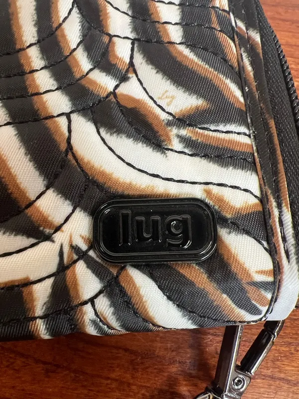 Lug Zebra Print Wristlet Wallet in Black, White & Brown - Image 2