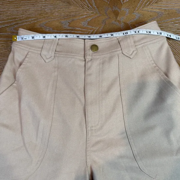Line & Dot Weekend Cargo Pants Tan Khaki High Waist Utility Size Small - Image 8