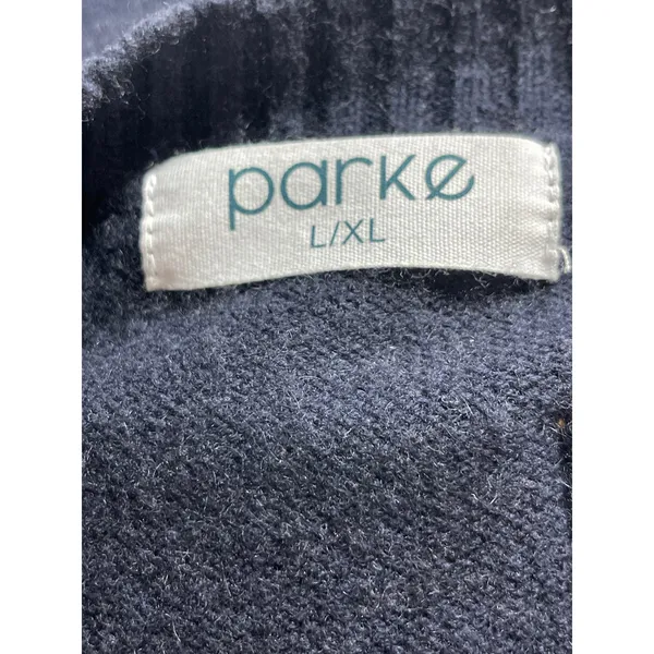Parke Womens Navy Blue Wool Cashmere Long Sleeve Crew Neck Sweater Top Size L/XL - Image 5