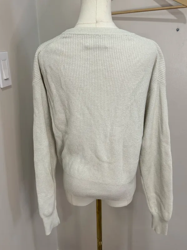 Aritzia Wilfred‎ White Knit Sweater Medium - Image 3