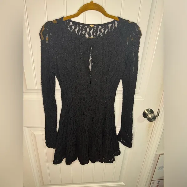 Free People Teen Witch Black Lace Dress - Image 2